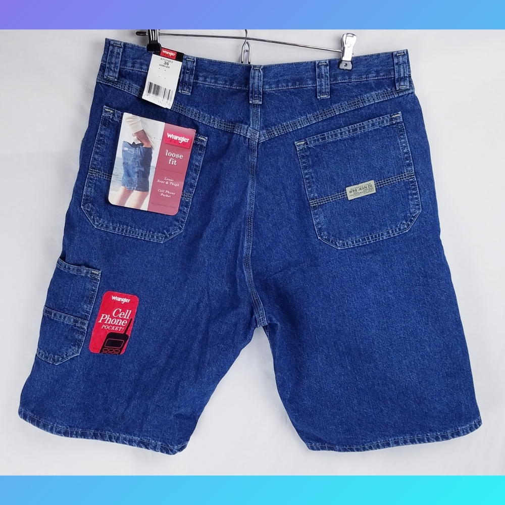 Wrangler Hero Denim shorts Sz 36 Loose Fit New - Picture 2 of 7